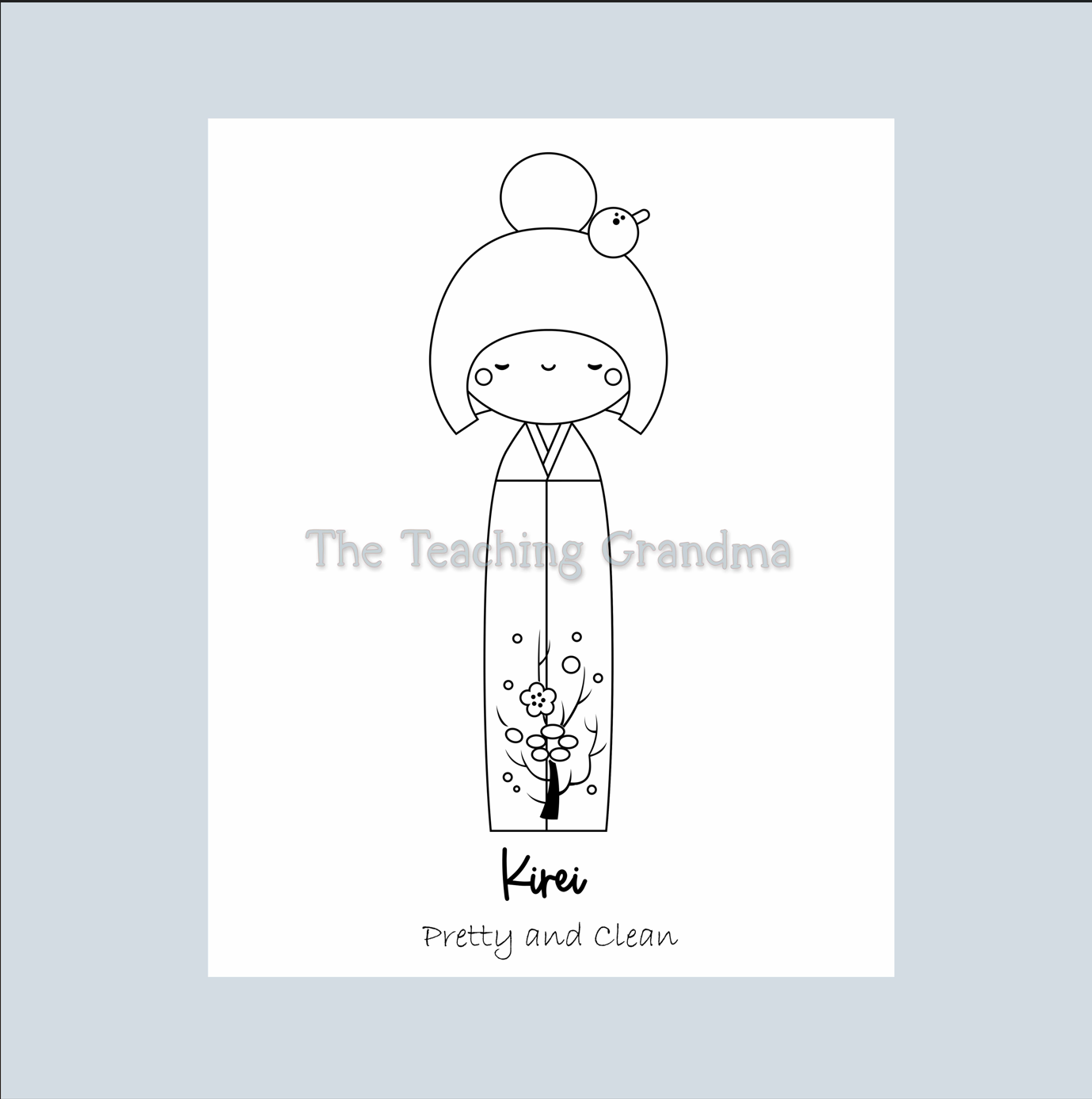 Japanese Kokeshi Dolls Coloring Pages