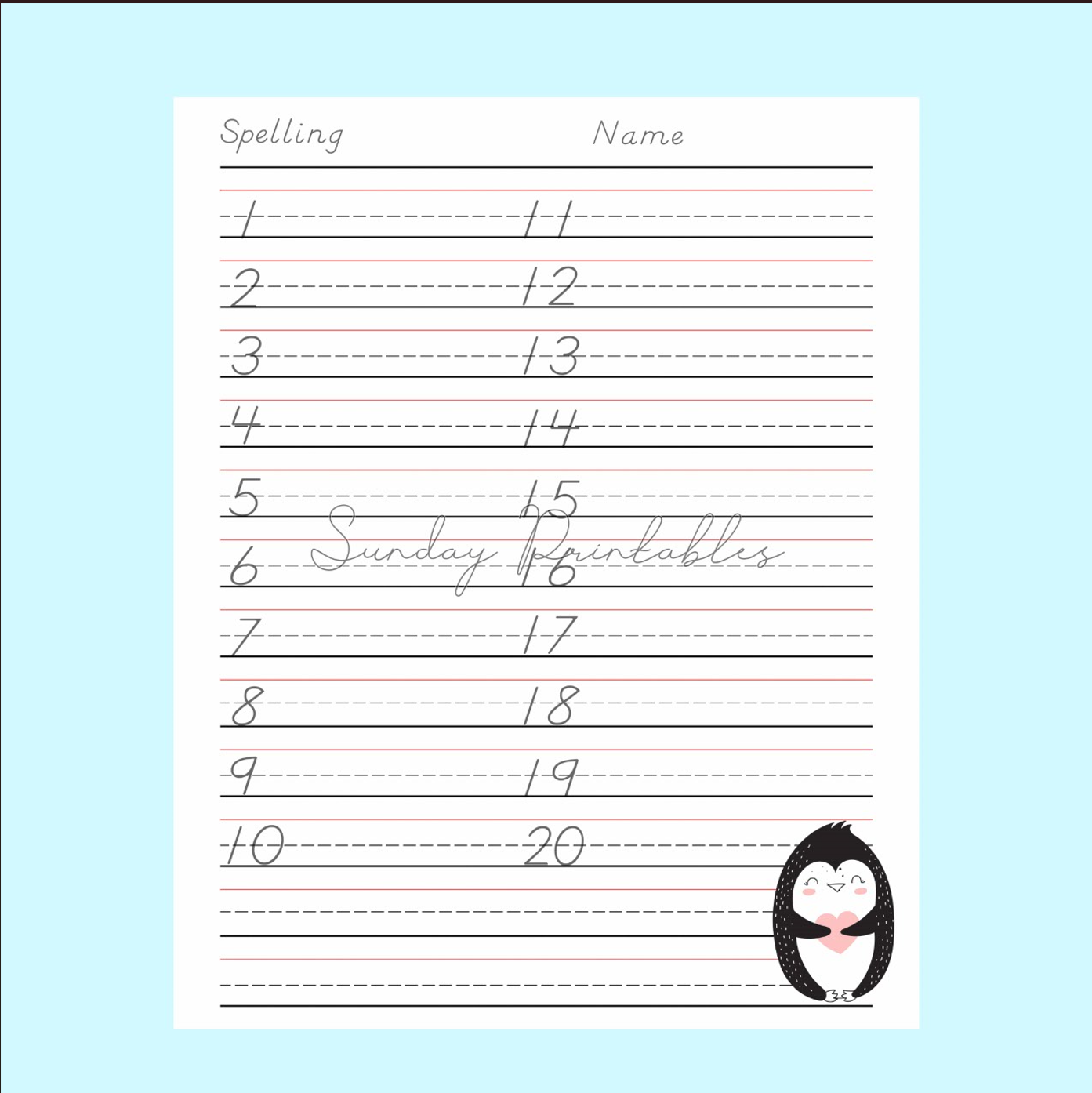 Spelling Practice and Test Sheets